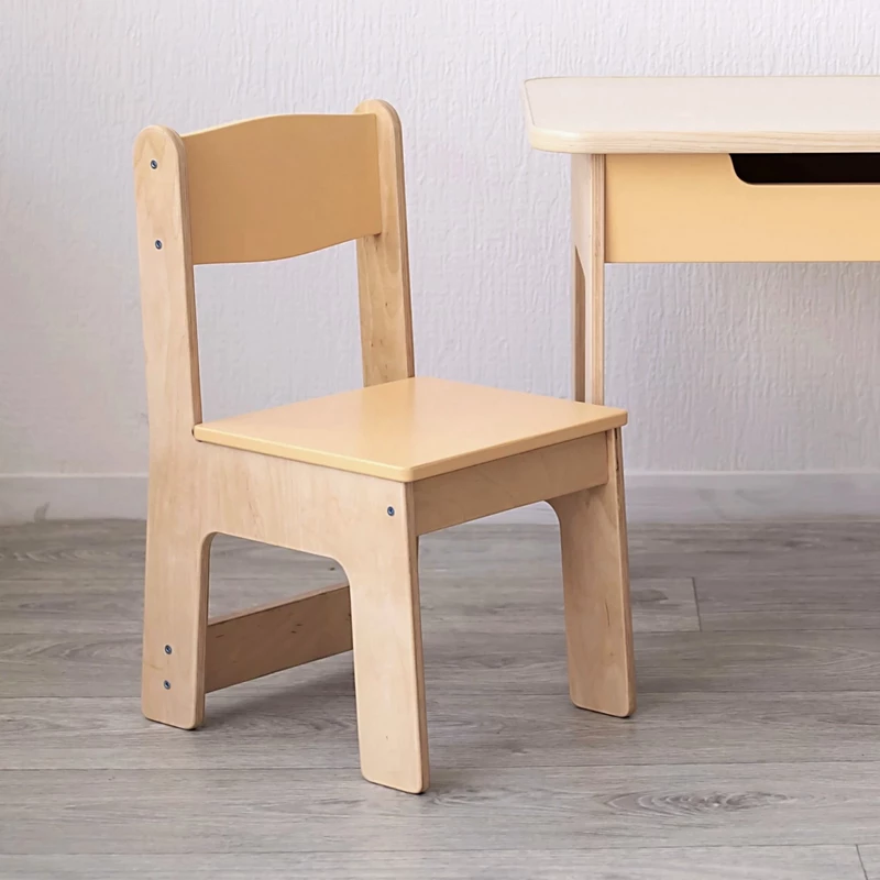 Kinderstuhl aus Holz für Kinder von 2–5 Jahren beige-gelb